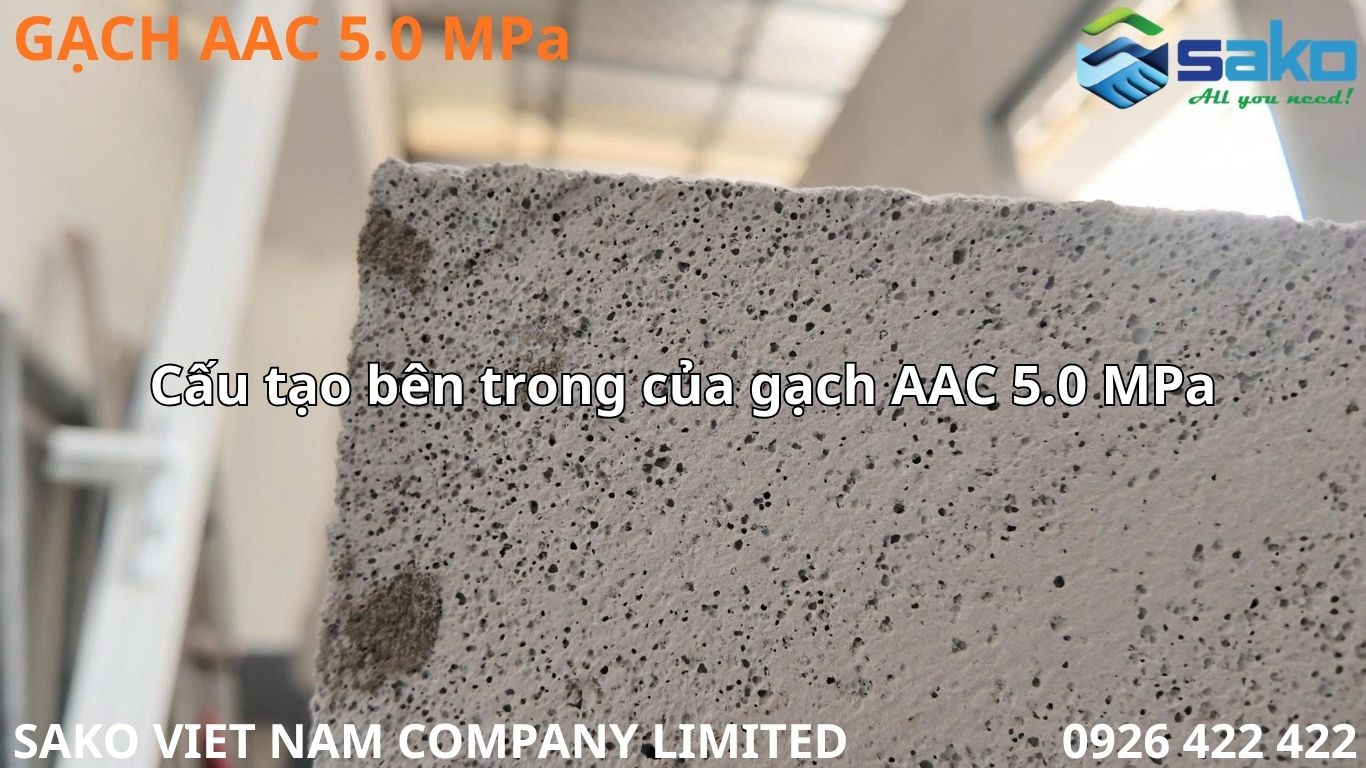 Cấu tạo bên trong của gạch AAC 5.0 MPa