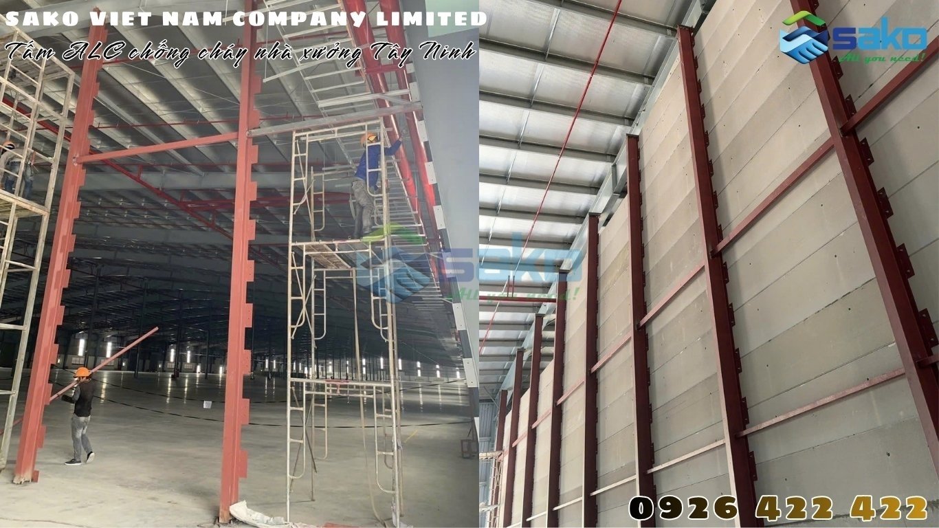Hệ thống khung xương bằng thép hình chất lượng cao dùng để alwps ghép tấm ALC chống cháy nhà xưởng