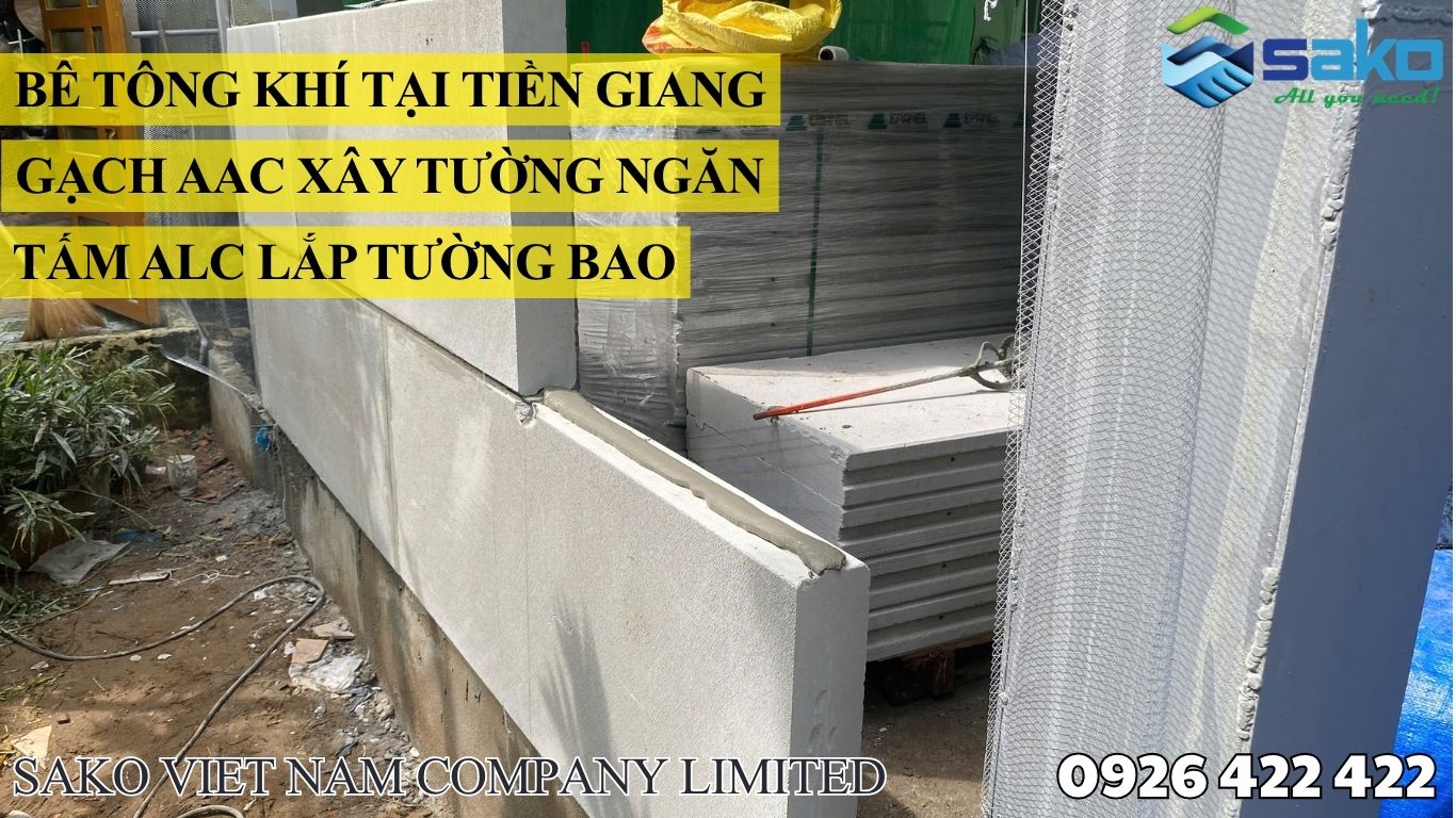 Bê tông khí được lắp ráp, xây dựng bằng keo dán vữa chuyên dụng