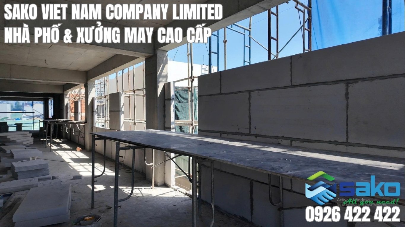 Tường bao chống nóng bằng bê tông khí
