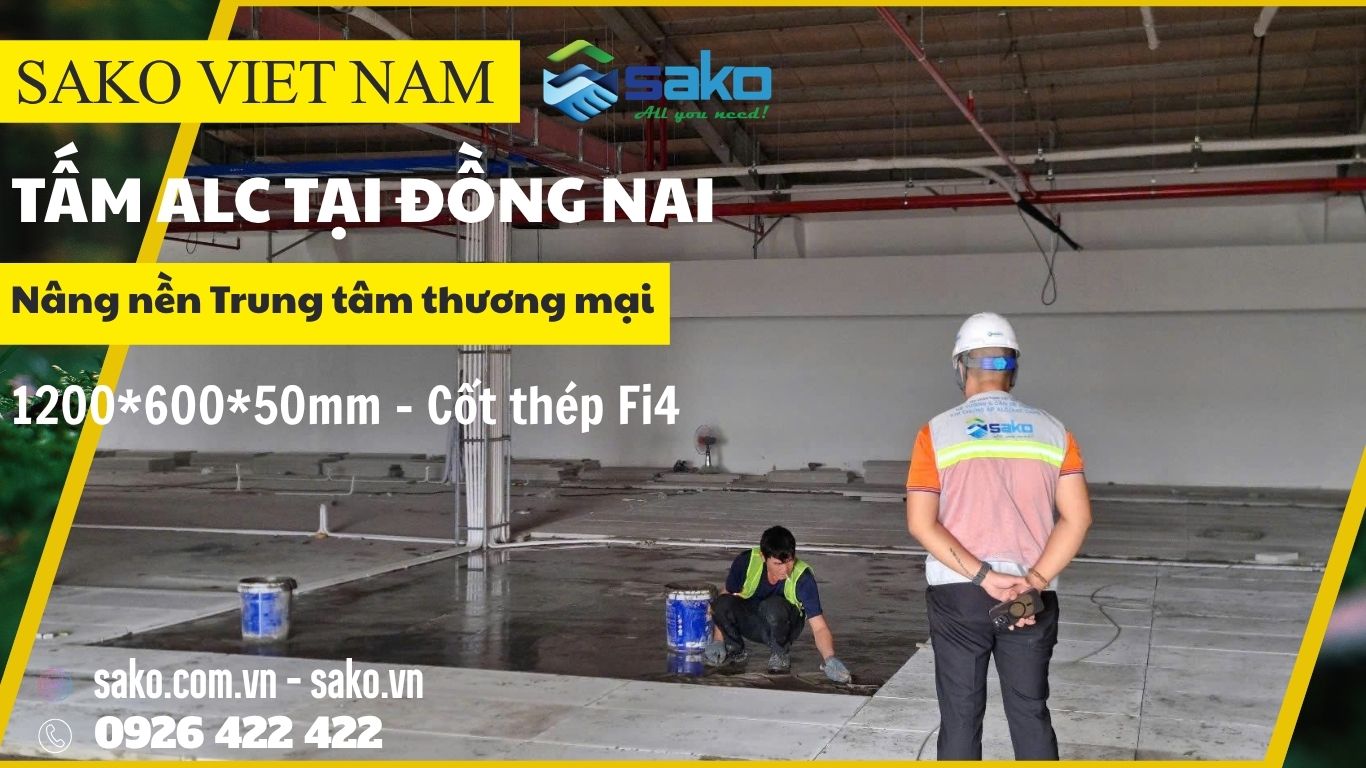 Tấm ALC 1200x600x50mm tại Đồng Nai