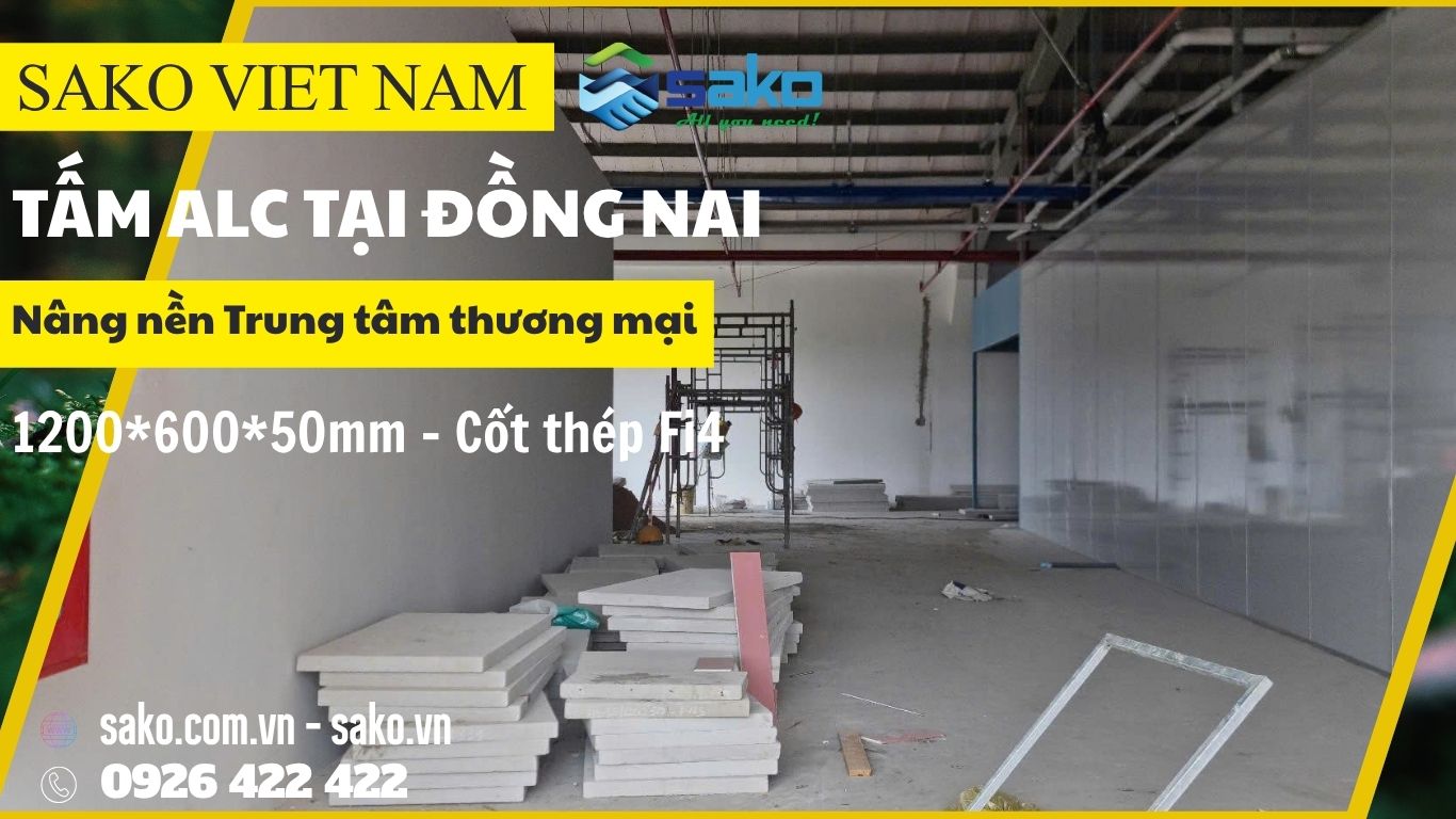 Tấm ALC 1200x600x50mm tại Đồng Nai
