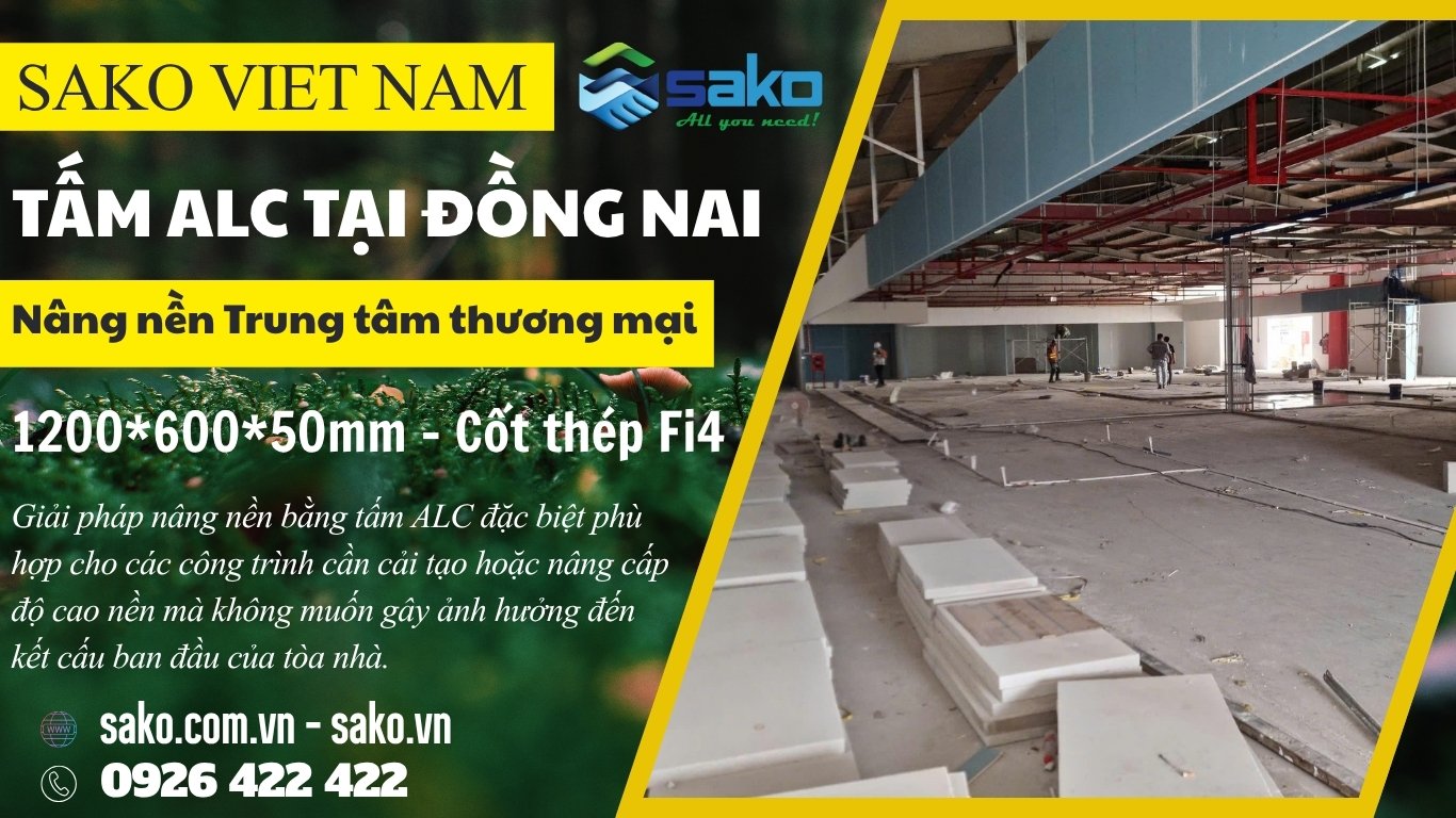 Tấm ALC 1200x600x50mm tại Đồng Nai