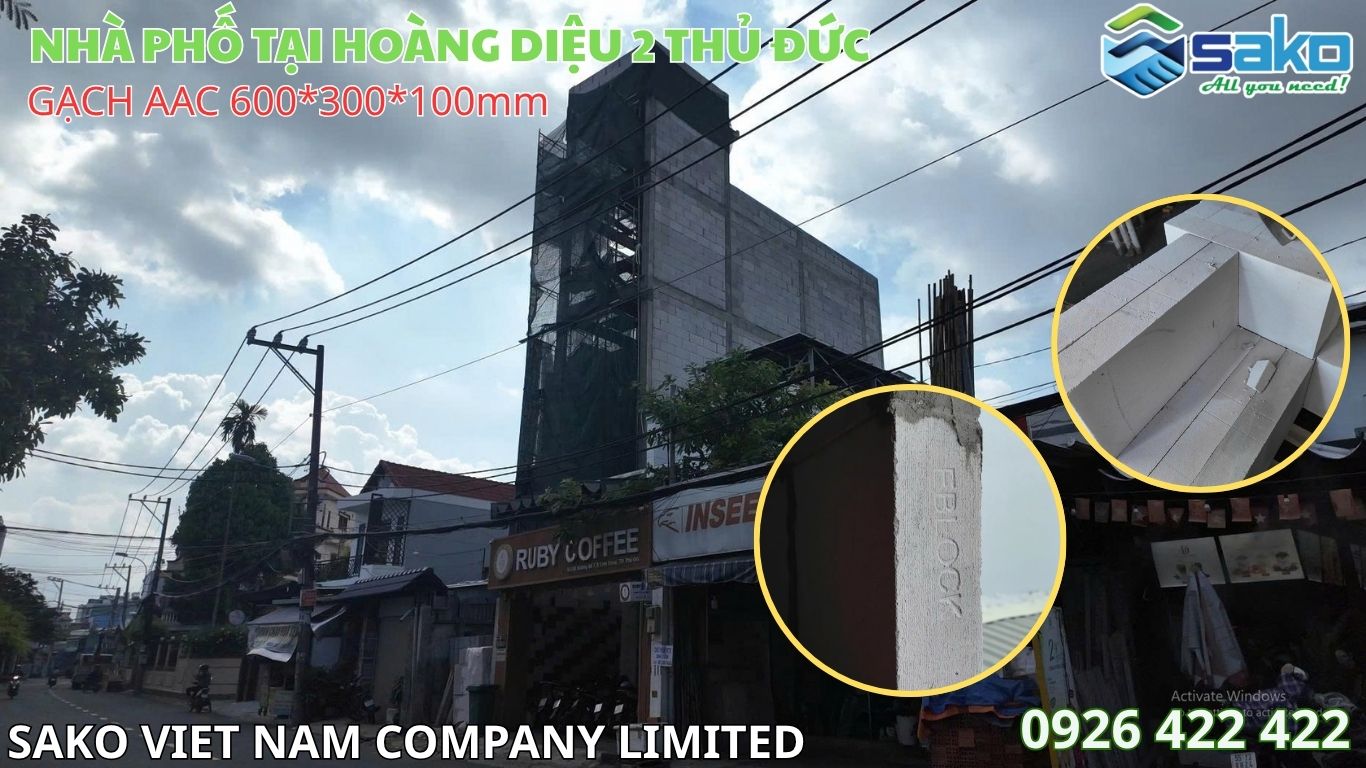 Xây dựng nhà phố gạch ngang AAC tại Thủ Đức: Giải pháp kỹ thuật cho trình công trình 5 tầng đường Hoàng Diệu 2